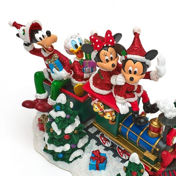 Santa Mickey Mouse & Friends on Train Figurine